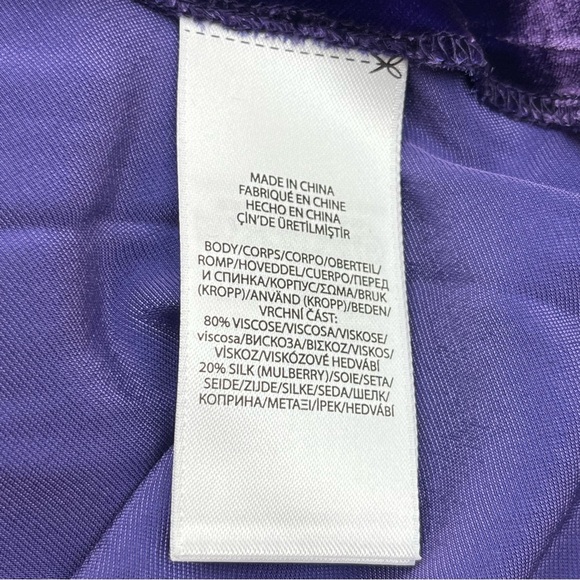 Polo Ralph Lauren Purple Velvet Womens 12 Midi to Maxi Skirt Pull-On NEW *FLAW - Picture 3 of 11